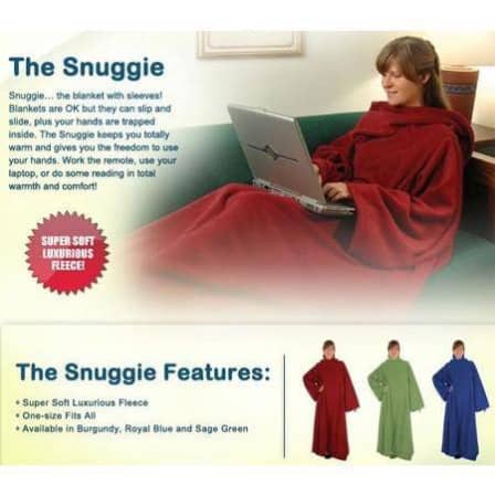 Snuggle Super Soft Fleece Blanket With Sleeves - Red_2