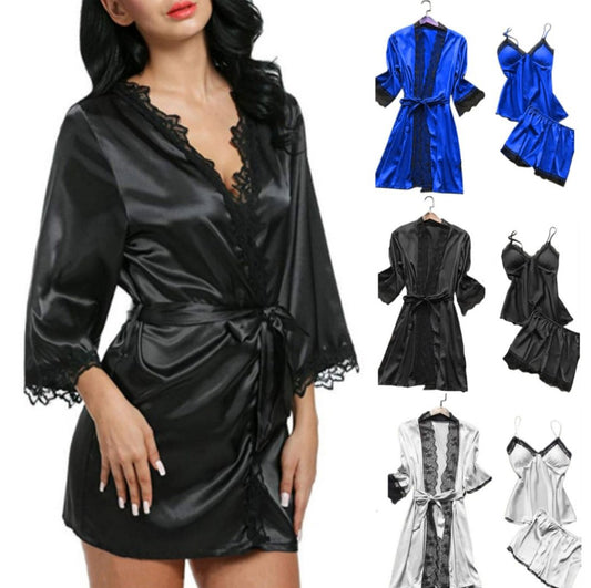 3 Piece Sleepwear Set - Black_0
