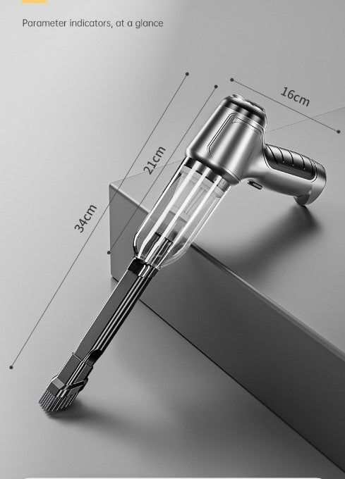 Car Mounted Mini Wireless Vacuum Cleaner for Both Dry And Wet Use, High-Power Portable High Suction - Gray White_5