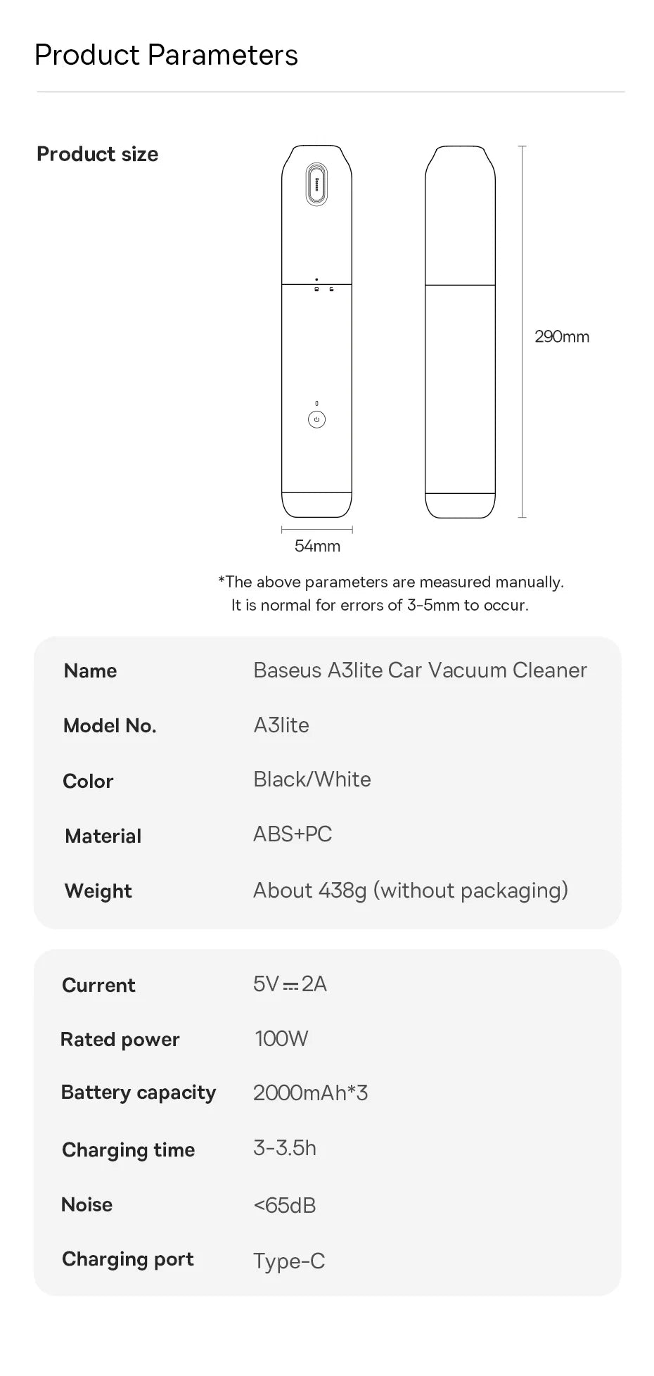 Baseus 4in1 15000Pa Car Vacuum Cleaner Air Pump Wireless Vacuum Cleaner - White_15