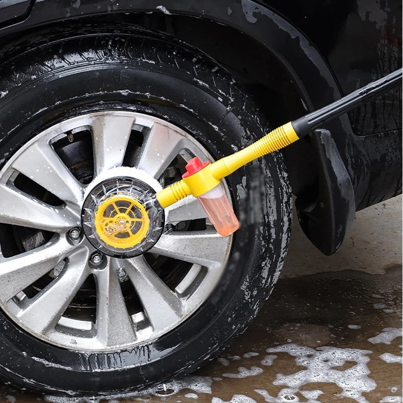 Long Handle Automatic Foaming Water Power Car Wash Brush Chenille Microfiber Car Wash Mop_3