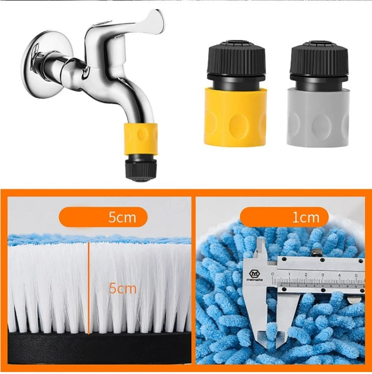 Long Handle Automatic Foaming Water Power Car Wash Brush Chenille Microfiber Car Wash Mop_9