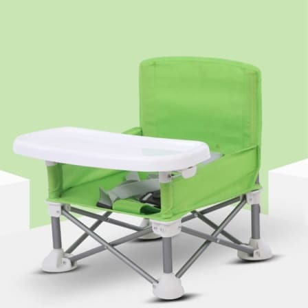 Portable Foldable Baby Feeding Chair - Light Green_0
