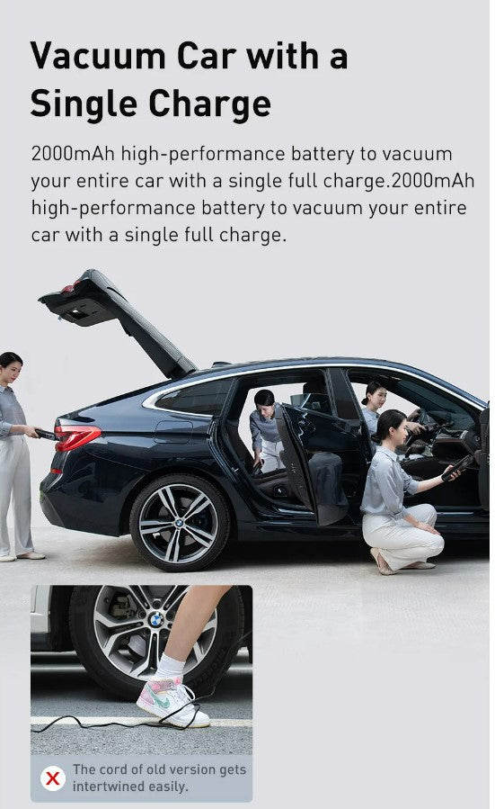 Baseus A1 Car Vacuum Cleaner 4000Pa Wireless Vacuum For Car Home Cleaning - White_8