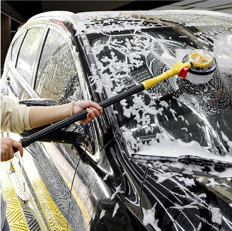 Long Handle Automatic Foaming Water Power Car Wash Brush Chenille Microfiber Car Wash Mop_6